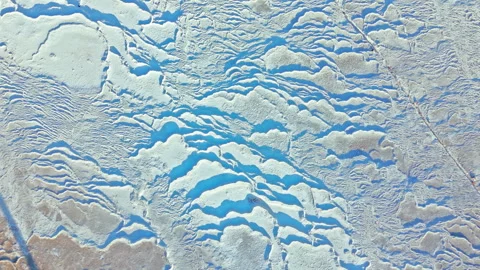 Drone view of Travertines of Pamukkale, Turkey. Stock Footage 335157221