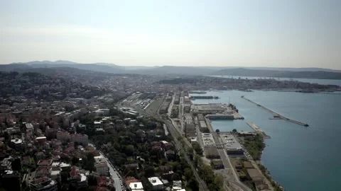 Drone view of Trieste at sunrise 스톡 동영상 262254415