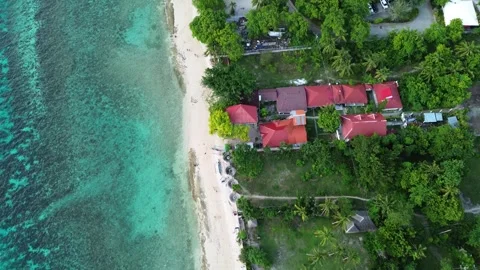 Drone view of tropical beach and turquoise sea in Moalboal Philippines 108 Stock-Footage 334634879