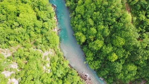 Drone view of turquoise river Tara canyon Stock Footage 276916198