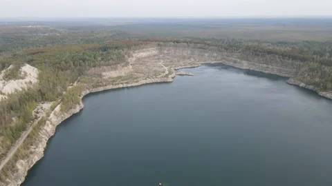 Drone view of the valley and the river with sandy shores. Stock Footage 144470323