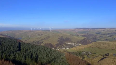 Drone View of A Valley Town 1 Stock Footage 89178023
