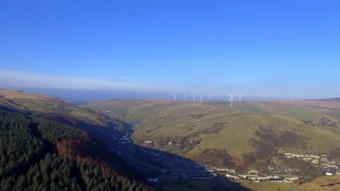 Drone View of A Valley Town 2 Stock Footage 89179056