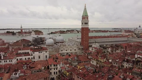 Drone view of Venice, moving from bottom to top Stock Footage 238738403