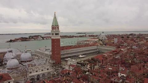 Drone view of Venice, moving forward Stock Footage 238738339
