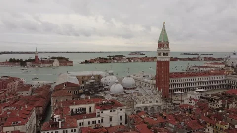 Drone view of Venice, moving from left to right Stock Footage 238738379