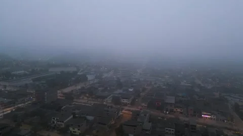 Drone view of a very poor and crowded South American city Stock Footage 292845564