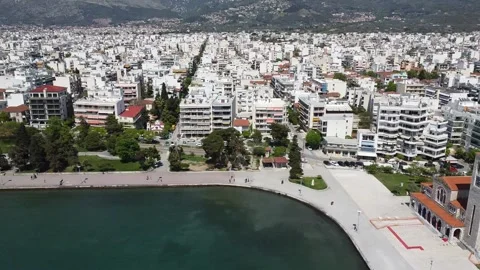 Drone view of volos Greece Video stock 246126301