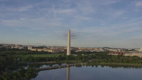 Drone View Of Washington Monument Stock Footage 219589232