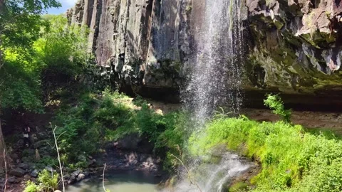 Drone view Waterfall of creation, Krumovgrad Bulgaria  스톡 동영상 282707465