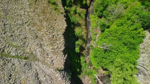 Drone view Waterfall of creation, Krumovgrad Bulgaria  Stock Footage 282707483
