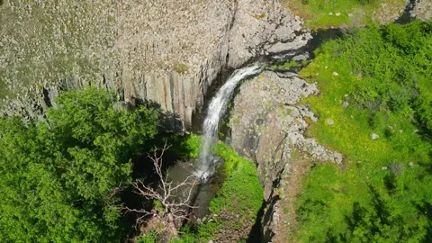 Drone view Waterfall of creation, Krumovgrad Bulgaria  Stock Footage 282707494
