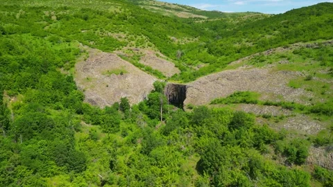Drone view Waterfall of creation, Krumovgrad Bulgaria  Stock Footage 282707502