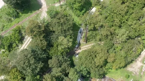 Drone view of a waterfall in the forest Stock Footage 151188605