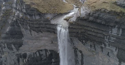Drone view of a waterfall in Spain (2) Stock Footage 111836144