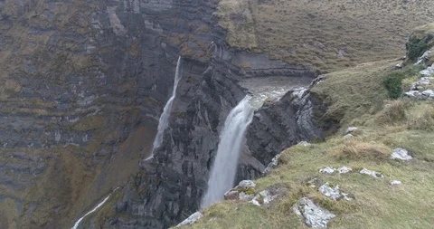 Drone view of a waterfall in Spain (5) Stock Footage 111836415