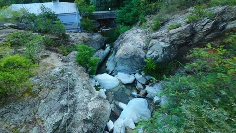 Drone view Waterfall "Suchurum" in the rocks in Karlovo, Bulgaria Video stock 283999828