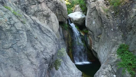 Drone view Waterfall "Suchurum" in the rocks in Karlovo, Bulgaria Video stock 283999842