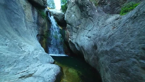 Drone view Waterfall "Suchurum" in the rocks in Karlovo, Bulgaria Video stock 283999849