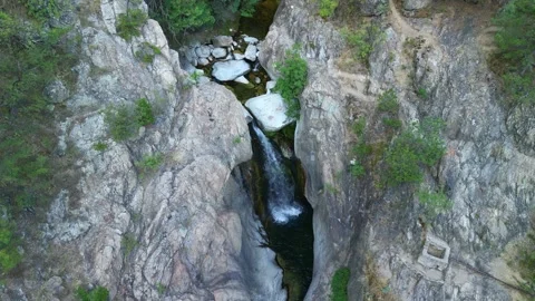Drone view Waterfall "Suchurum" in the rocks in Karlovo, Bulgaria Video stock 283999879