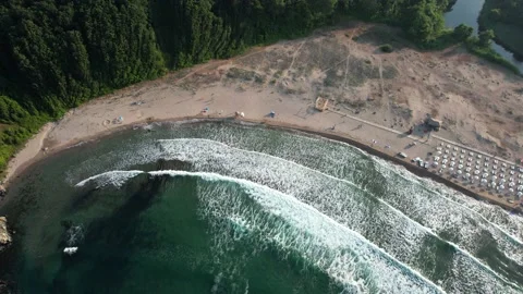Drone view of wild beach at Black Sea coast in Bulgaria. 4K Drone Video Stock Footage 175926994