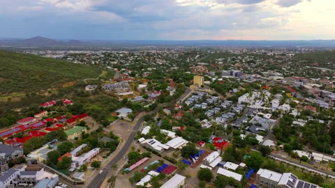 Drone View of Windhoek Stretching to the Horizon, Namibia Stock Footage 337914287