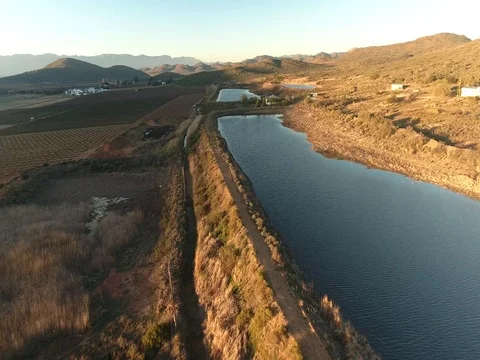 Drone view of winelands and dams in McGregor, South Africa 스톡 동영상 79962161