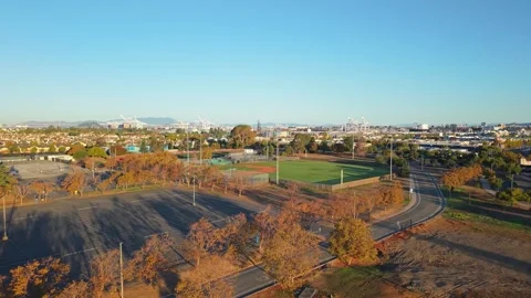 Drone Views of the Athletic Fields of the College of Alameda Stock Footage 319217865