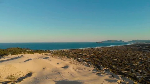 Drone vision in Dunas in Florianópolis city Stock Footage