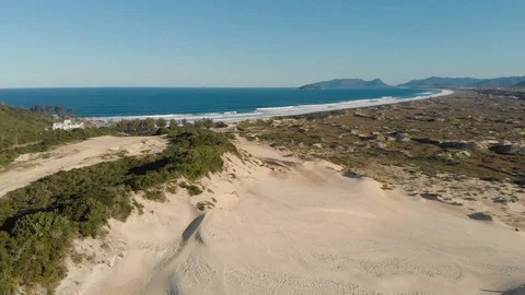 Drone vision in Dunas in Florianópolis Stock Footage