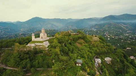 Drone voew of Sameba Holy Trinity Cathedral Church, Batumi, Adjara, Georgia Stock Photos
