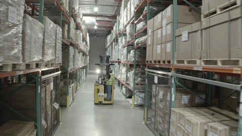 Drone In Warehouse Workers Working During Covid 19 1 Stock Footage 168156155