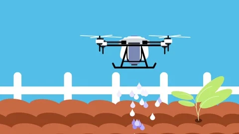 Drone watering plant Stock Footage 320600218