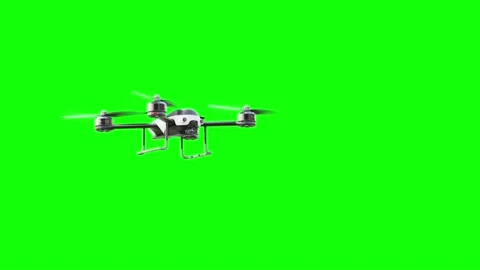 Drone white color flying move towards camera then move out to the side  Video stock 199733735