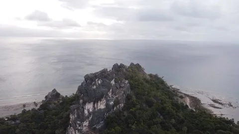Drone wide view of Batu Termanu in Rote Island, Indonesia. Stock Footage 201001656