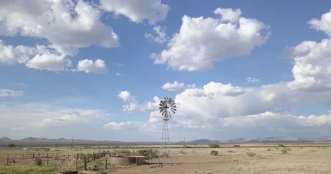 DRONE — of Windmill and Sky, Texas Stock Footage 256819012