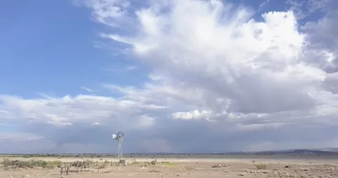 DRONE — of Windmill and Sky, Texas Stock Footage 256819119