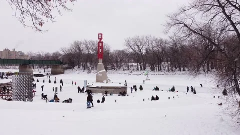 Drone Winter activities snow 2 Stock Footage 199150522