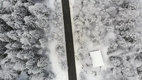 Drone winter road 3 Video stock 107383001