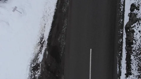 Drone winter road 4 Video stock 107382531