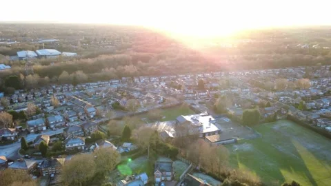 Drone - Winter - UK Right to Left Pan Stock Footage 325976148