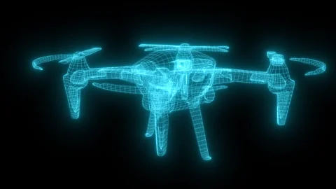 Drone wireframe hologram design showing futuristic technology concept Stock Footage 339229917