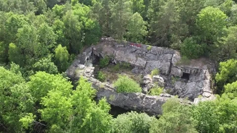 Drone of WW2 huge German blown up Bunker Stock Footage 250648273