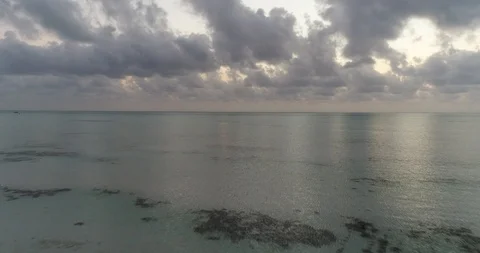 Drone Zanzibar dramatic sky low tide 04 Video stock 113050674