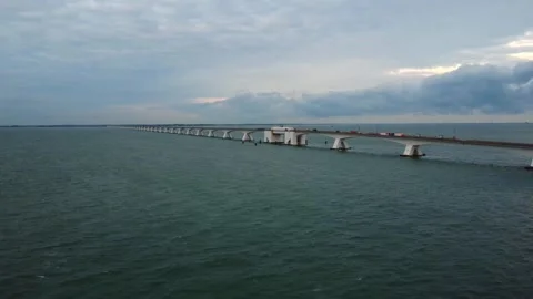 Drone Zeelandbridge Stock Footage 346258648