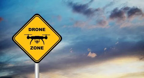 Drone zone sign Stock Photos