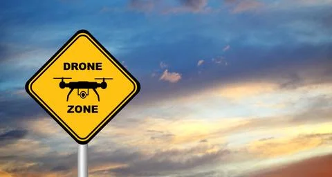 Drone zone sign Stock Photos