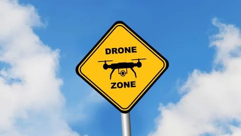 Drone zone sign Stock Photos