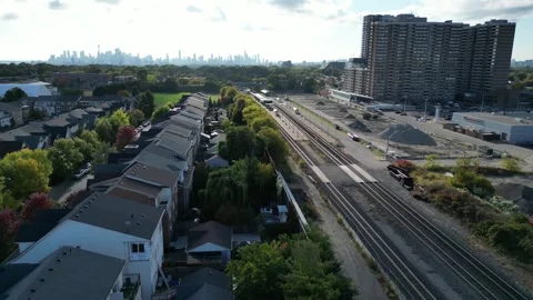 DroneFlyingAlongTrainTracks Stock Footage 252770830
