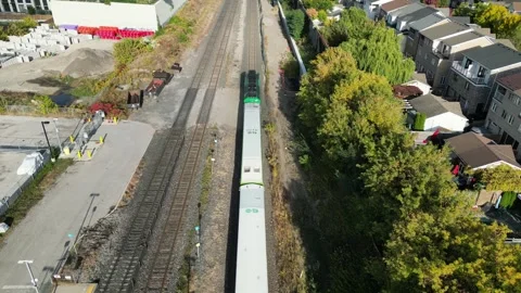 DroneFollowingTrain Stock Footage 252770354